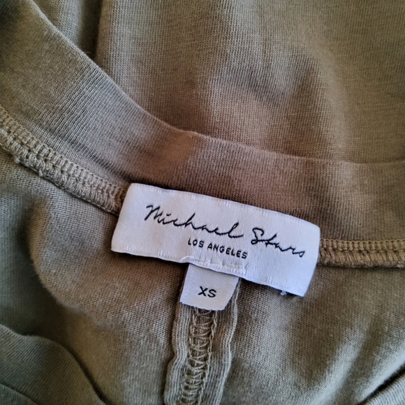 Michael Stars Solange Tie Waist Knot Maxi Knit Tank Dress XS Olive Green New - Picture 6 of 8